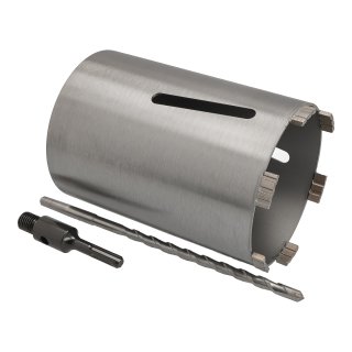 Diamant Bohrkrone Nutzlänge 180 mm Ø 132 mm SDS plus Adapter kurz mit Zentrierbohrer