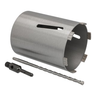 Diamant Bohrkrone Nutzlänge 180 mm Ø 142 mm SDS plus Adapter kurz mit Zentrierbohrer