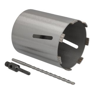 Diamant Bohrkrone Nutzlänge 180 mm Ø 152 mm SDS plus Adapter kurz mit Zentrierbohrer