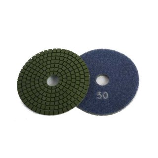 Nass-Schleifpad mit Klettverschluss K 50 / blau / Sanierungsschliff 125 mm