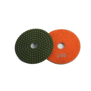 Nass-Schleifpad mit Klettverschluss K 200 / orange / kratzfreier Basis-Schliff 100 mm