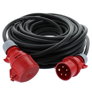 CEE Gummi Verlängerungskabel Kraftstromkabel 400V H07RN-F 5G 2,5 mm² 16A 25 Meter Länge Schutzklasse IP44