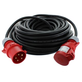 CEE Gummi Verlängerungskabel Kraftstromkabel 400V H07RN-F 5G 6,0 mm² 32A 25 Meter Länge Schutzklasse IP44